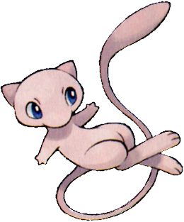 The Pokemon Mew floating